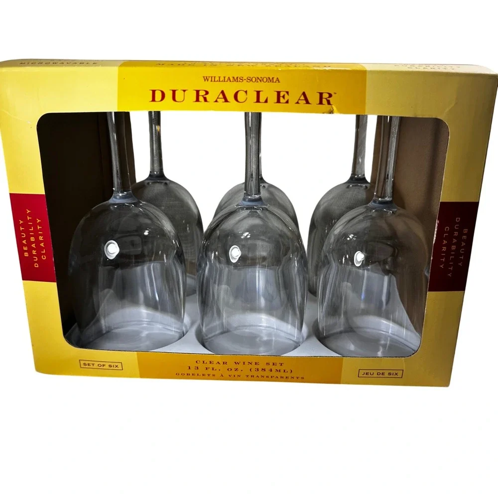 Williams Sonoma DuraClear Clear NOS Wine Set of 6 Polycarbonate 13oz New Zealand